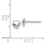 14K White Gold Polished Heart Post Earrings