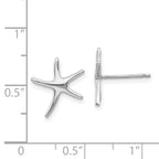 14K White Gold Polished Mini Starfish Earrings
