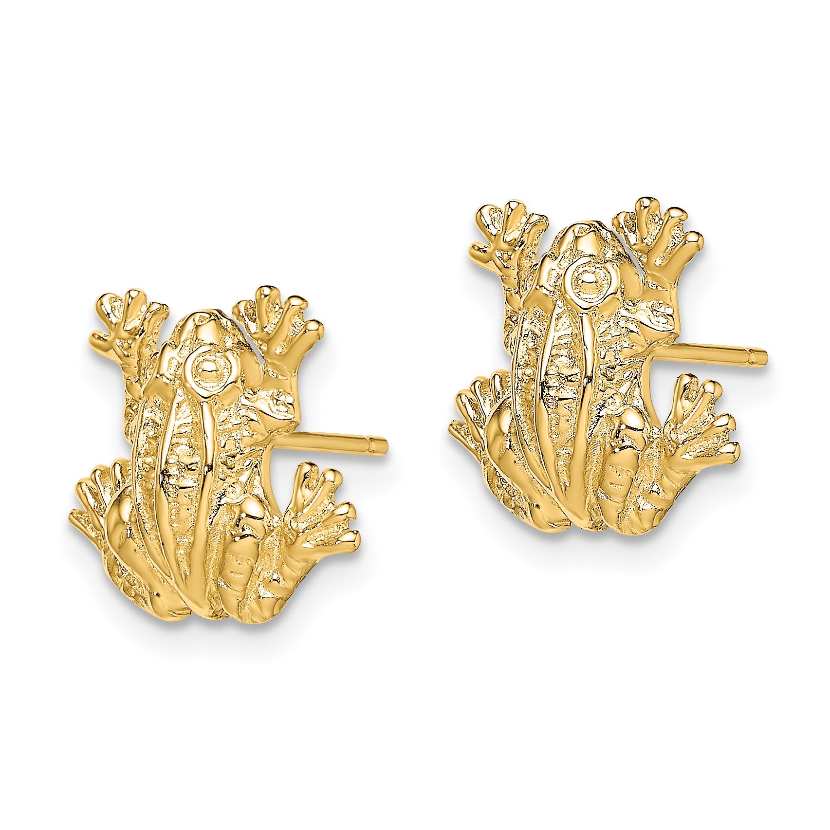 14K 2-D Leap Frog Post Earrings Secondary image