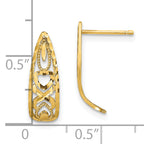 14K D/C Heart and X  Mini Post Earrings