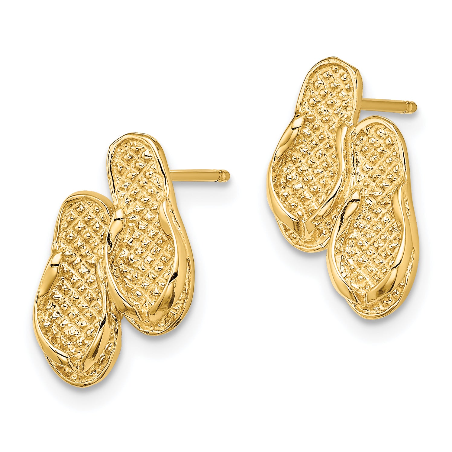 14K Double Flip-Flop Post Earrings Secondary image