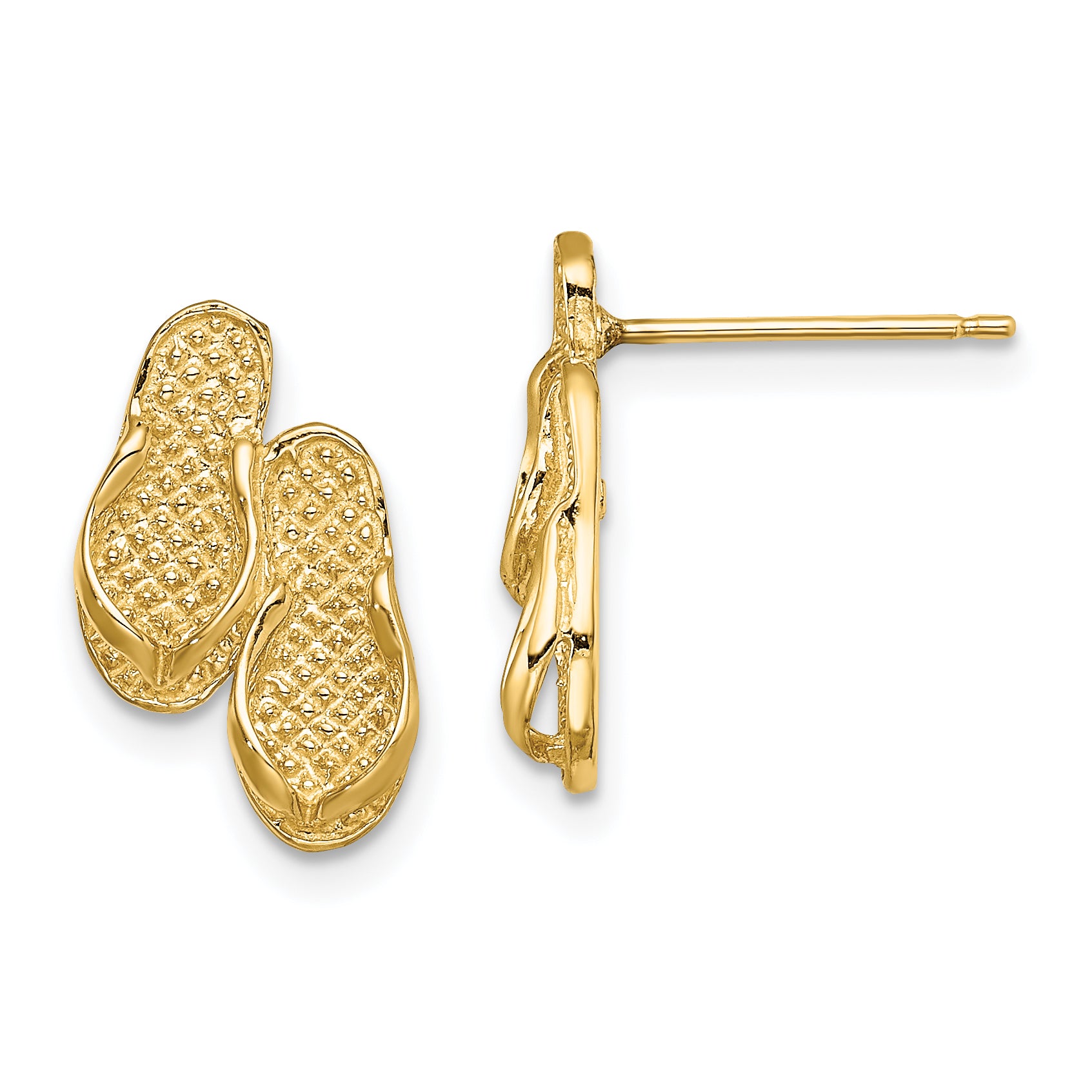 14K Double Flip-Flop Post Earrings Main image