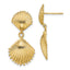 14K Polished Scallop Shell Dangle Earrings