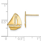 14K Polished Sailboat Post Earrings