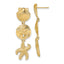 14K Shell, Sand Dollar ,Starfish Post Dangle Earrings