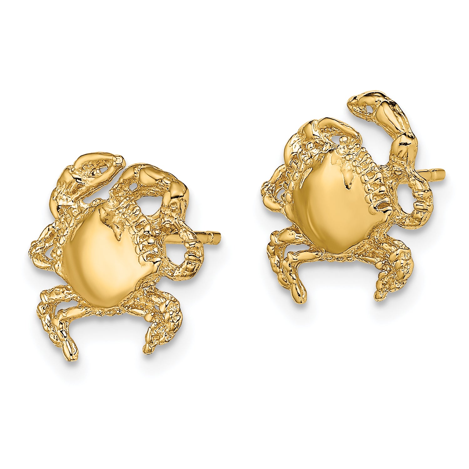 14K 2-D / Polished Crab Post Earrings Secondary image