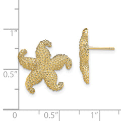 14K Puffed Starfish Post Earrings