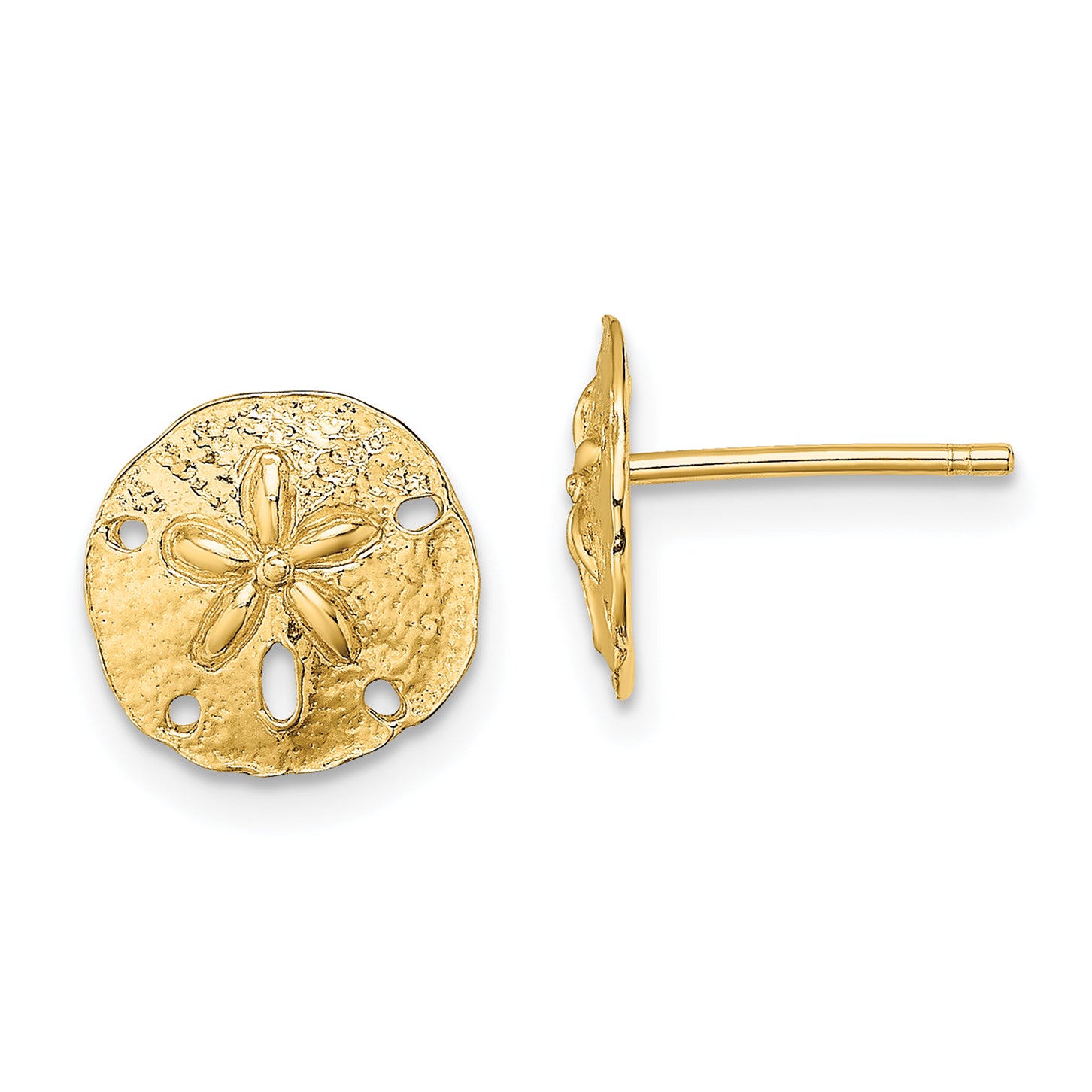 14K Polished Mini Sand Dollar Post Earrings Main image