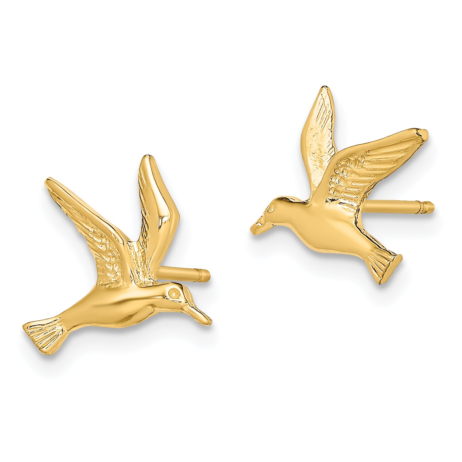 14K Polished Seagull Post Earrings Secondary image