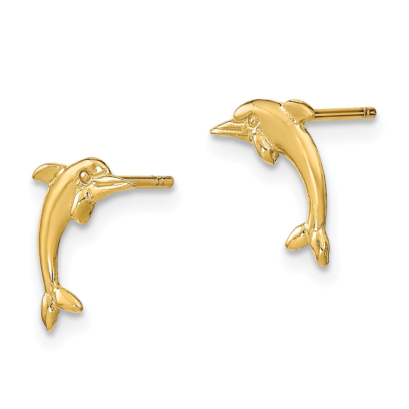 14k Dolphin Post Earrings Secondary image