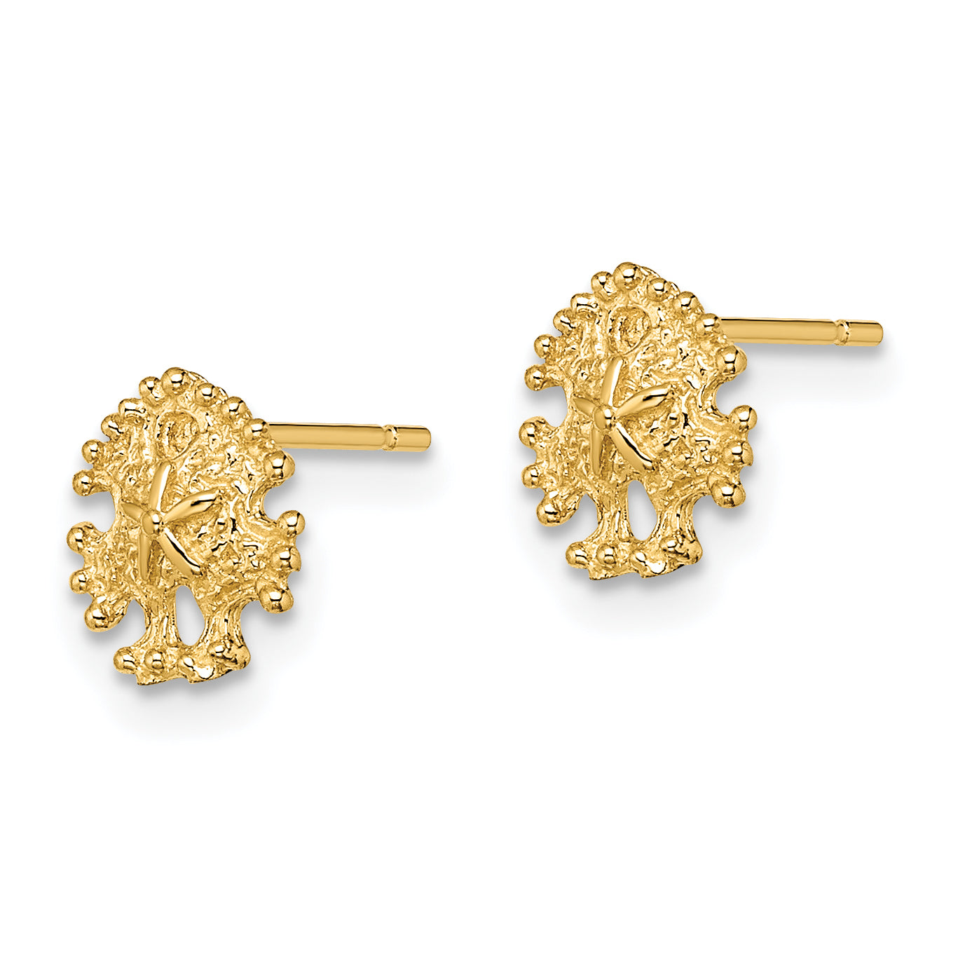 14K Mini Sand Dollar Post Earrings Secondary image