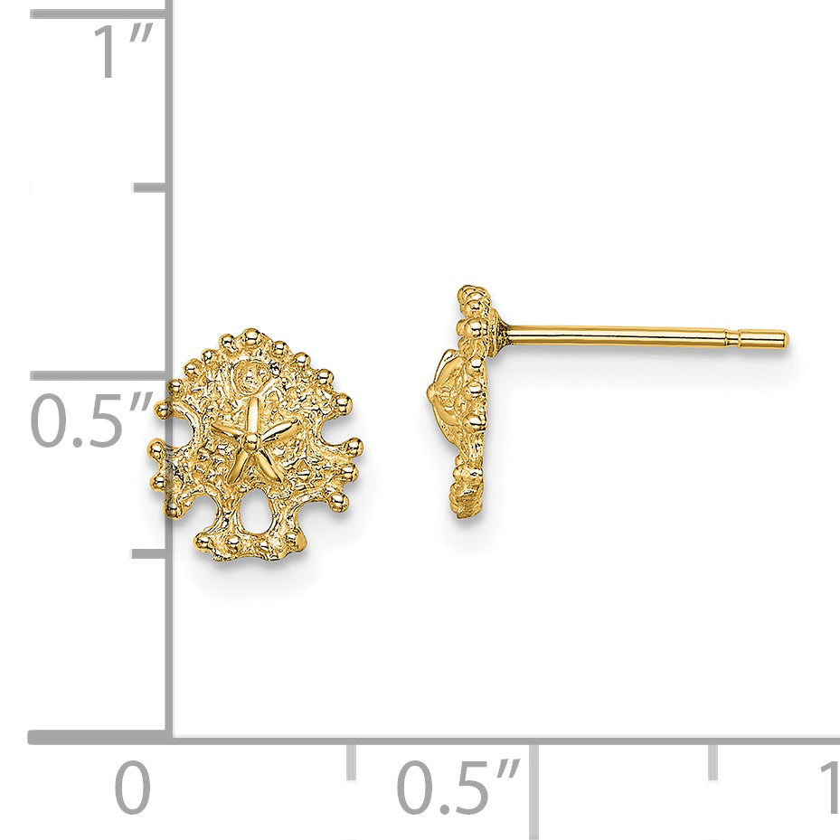 14K Mini Sand Dollar Post Earrings