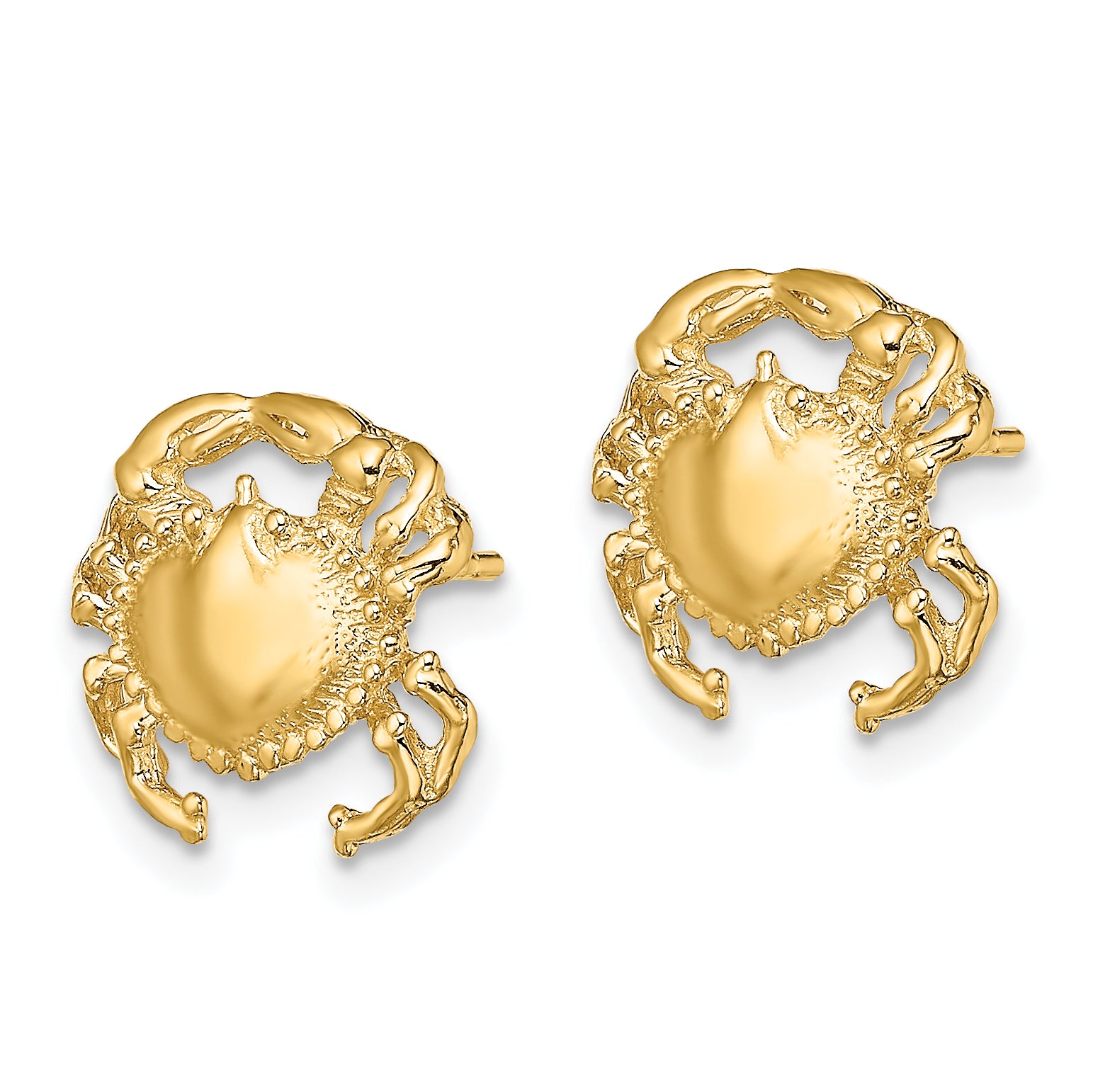 14K Polished / 2-D Crab Post Earrings Secondary image