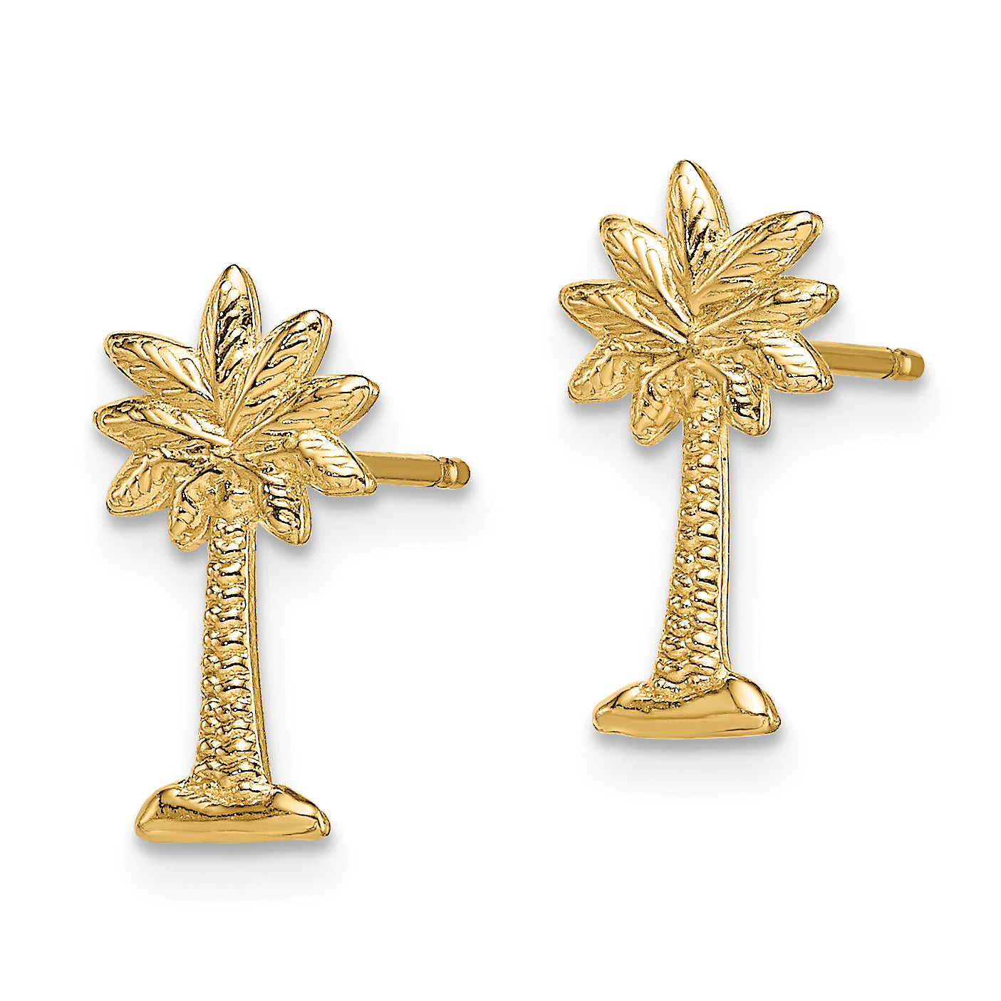 14K Mini Palmetto Palm Tree Post Earrings Secondary image