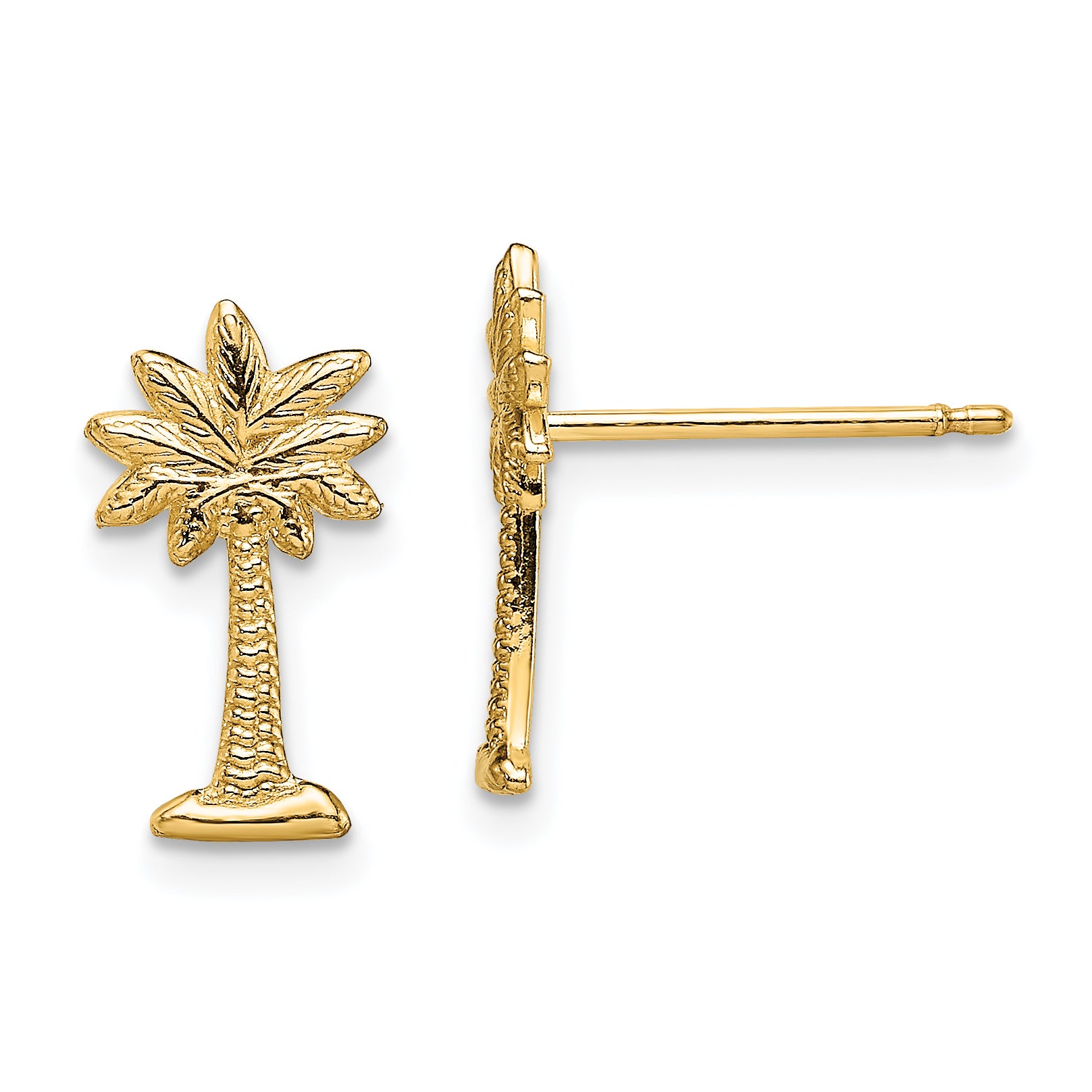 14K Mini Palmetto Palm Tree Post Earrings Main image