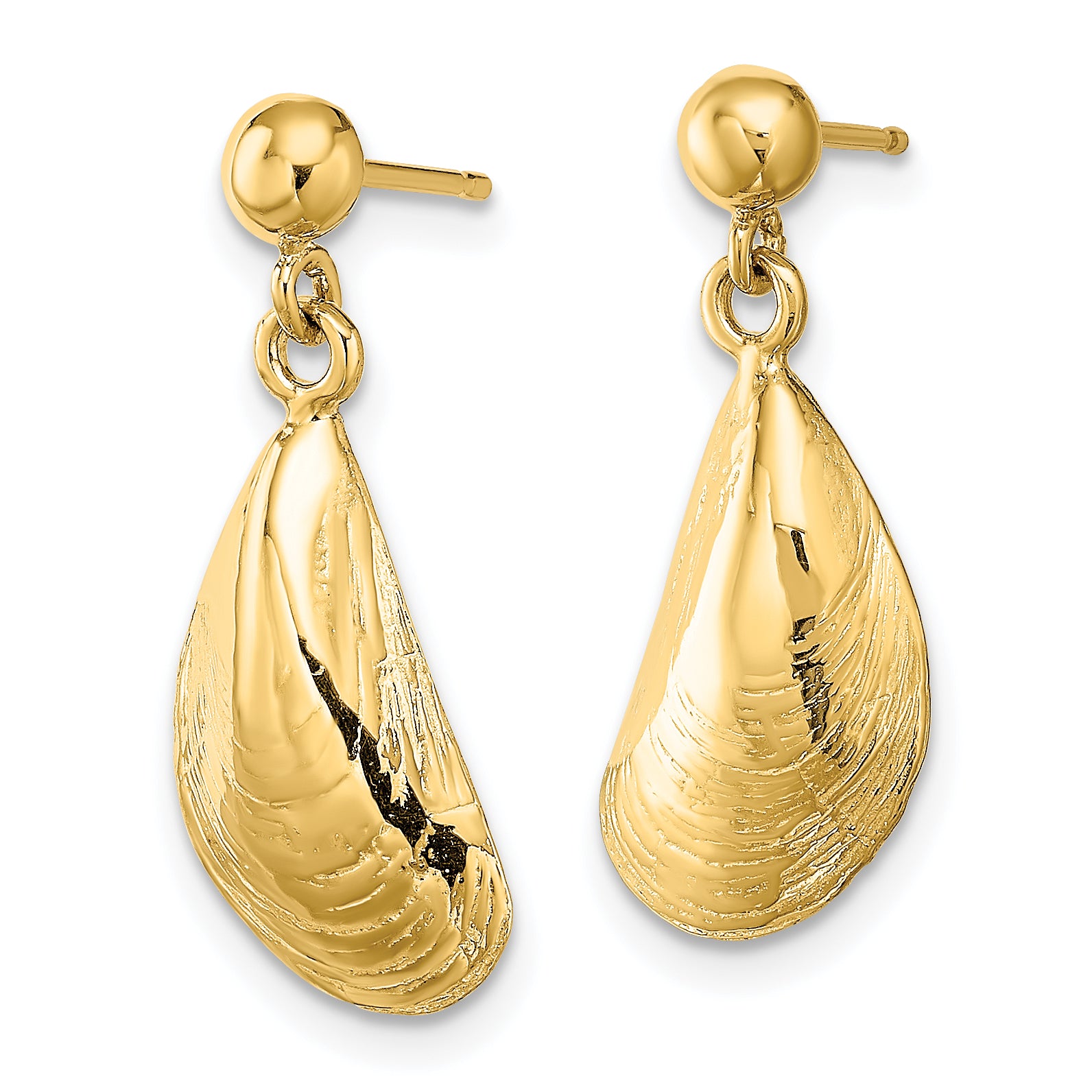 14K Mussel Shell Dangle Earrings Secondary image