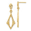 14K D/C Diamond Shape Post Dangle Earrings