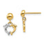 14K W/ Rhodium Dolphin Dangle Earrings