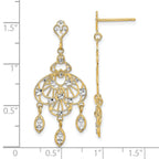 14K w/Rhodium D/C Chandelier Fancy Earrings