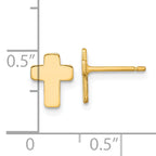 14k Gold Polished Cross Post Earrings