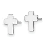 14k White Gold Polished Cross Post Earrings