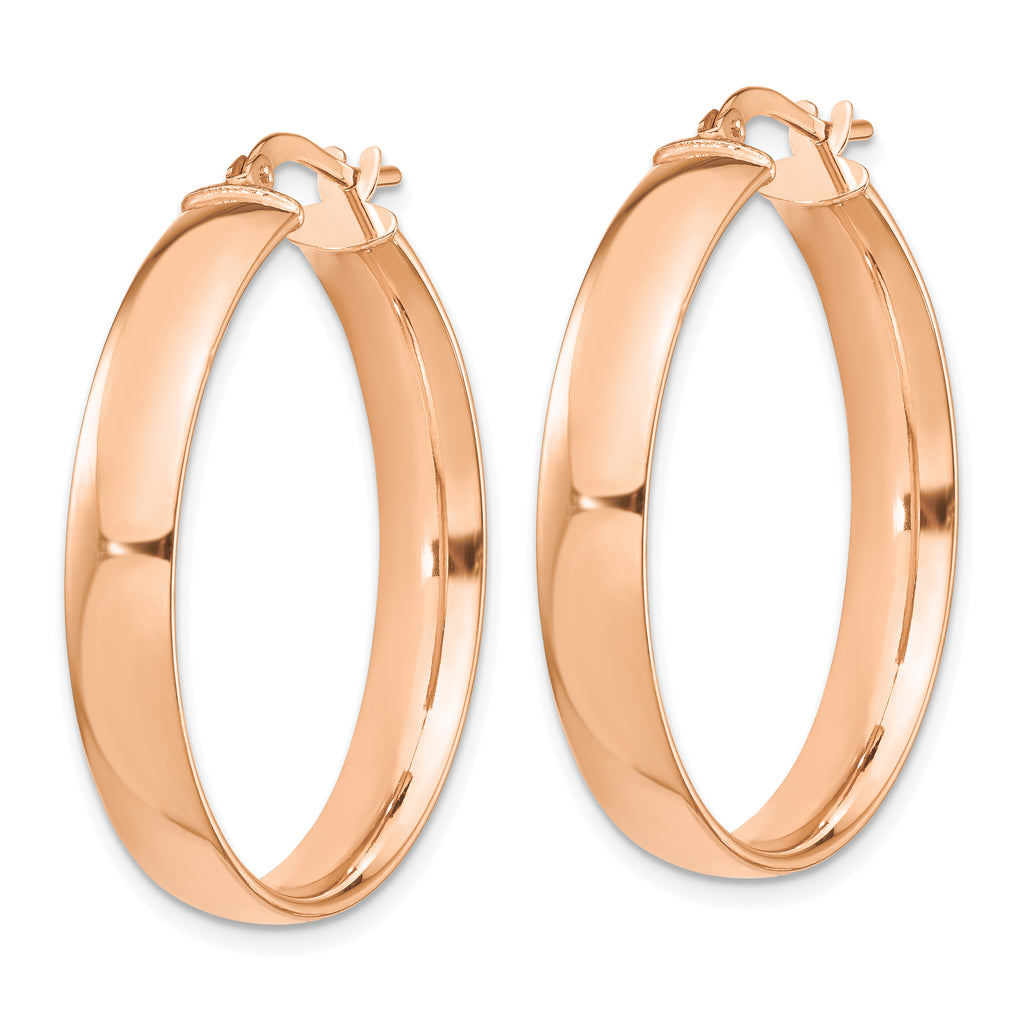 14k Rose Gold High Polished 5mm Hoop Earrings