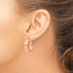 14k Rose Gold High Polished 7mm Hoop Earrings