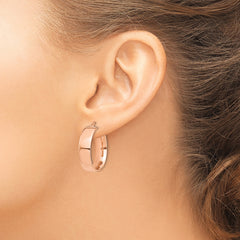 14k Rose Gold High Polished 7mm Hoop Earrings