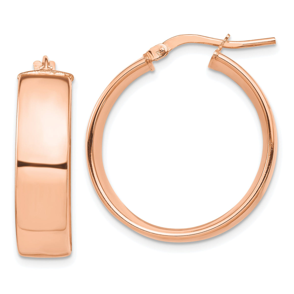 High Hoop Earrings in 14K Rose Gold, 24mm - Sophia Jewelers Main image