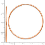 14k Rose Gold 1.50mm Polished Endless Tube Hoop Earrings