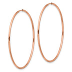 14k Rose Gold 1.50mm Polished Endless Tube Hoop Earrings