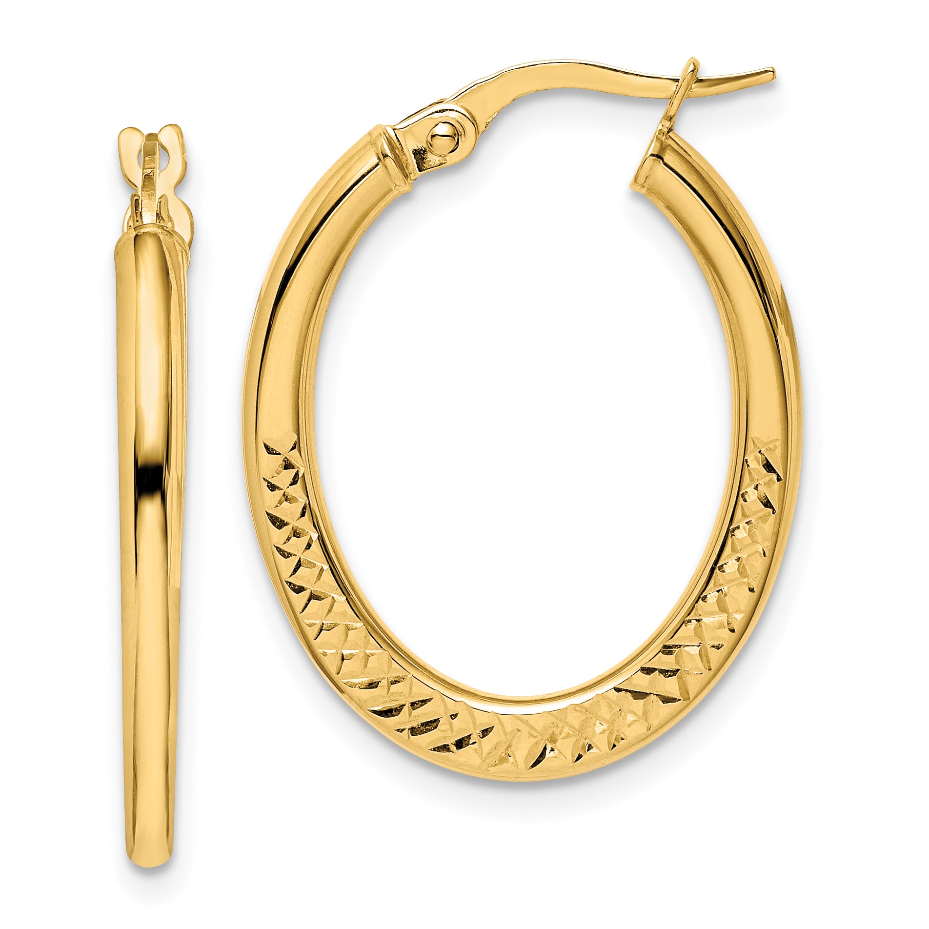 14K Yellow Gold Hoop Earrings Main image