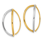 14K w/Rhodium Dangle Threader Earrings