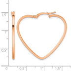 Heart Hoop Earrings in 14K Rose Gold, 30.5x33mm - Sophia Jewelers