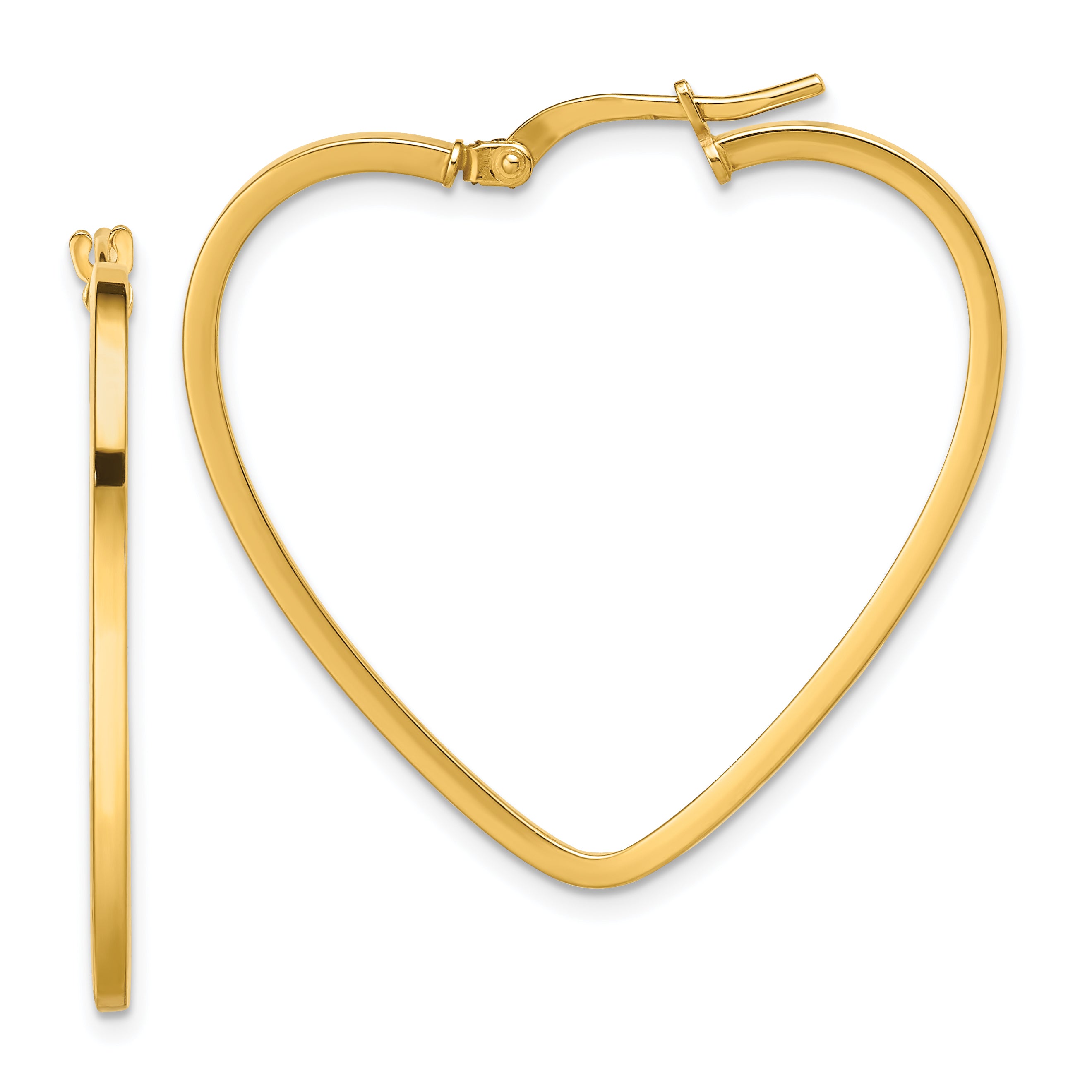 14K Polished Heart Hoop Earrings Main image