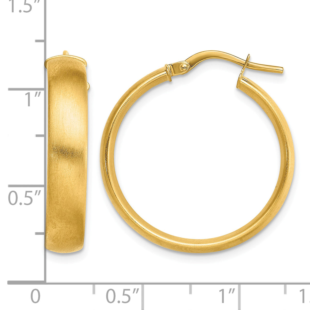 Tube Hoop Earrings in 14K Yellow Gold, 24.5mm Satin - Sophia Jewelers