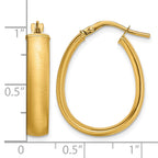 Teardrop Hoop Earrings in 14K Yellow Gold, 18.25x25mm Satin & Polished - Sophia Jewelers