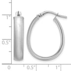 Teardrop Hoop Earrings in 14K White Gold, 18.25x25mm Satin - Sophia Jewelers
