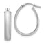 14K White Gold 4.85x18.5mm Satin Teardrop Hoop Earrings