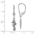 14K White Gold Snowflake Leverback Earrings