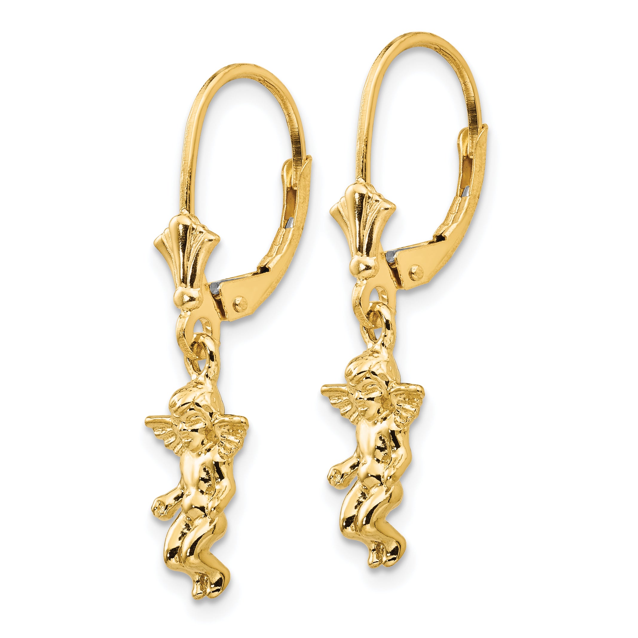14k Angel Leverback Earrings Secondary image