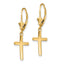 14k Polished Cross Dangle Leverback Earrings