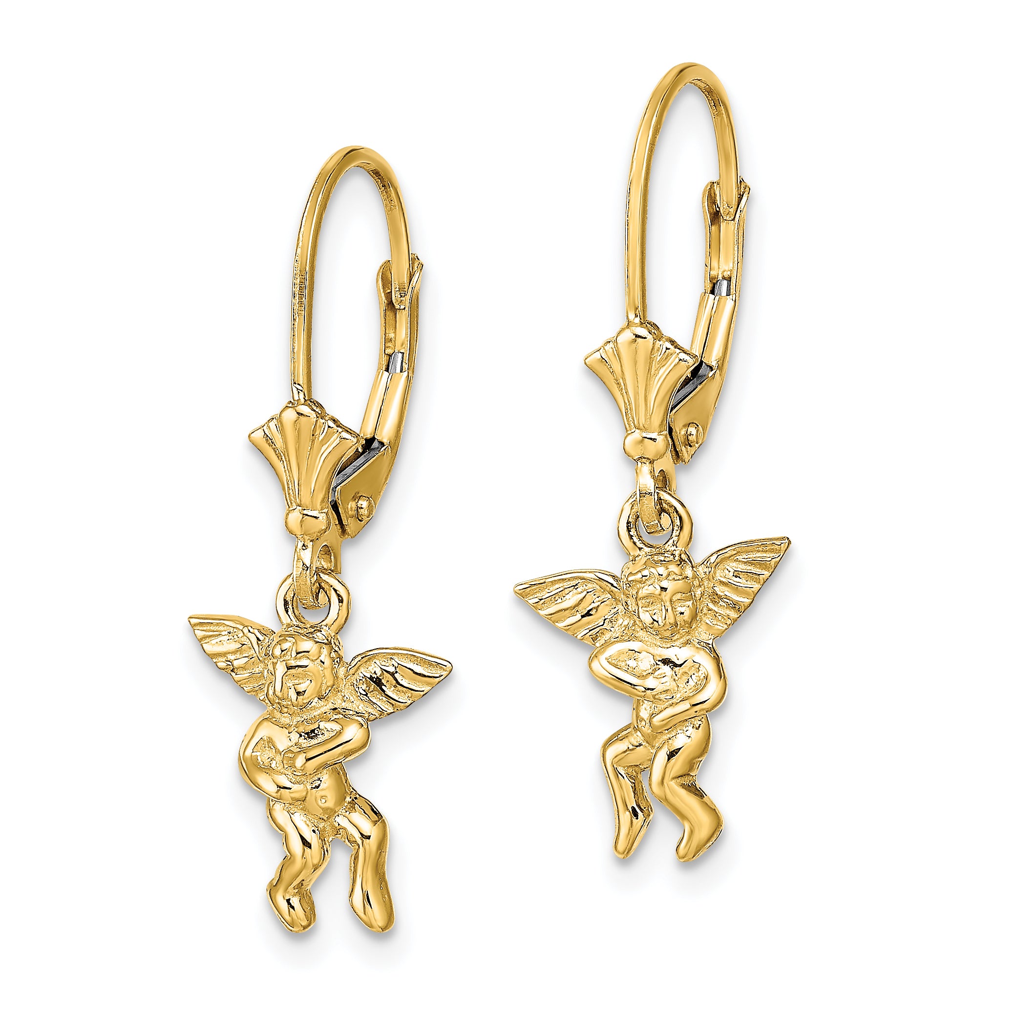 14k Angel Leverback Earrings Secondary image