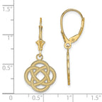 14K Small Celtic Eternity Knot Circle Leverback Earrings