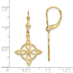 14K Small Celtic Eternity Knot Leverback Earrings