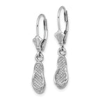 14k White Gold Flip Flop Leverback Earrings