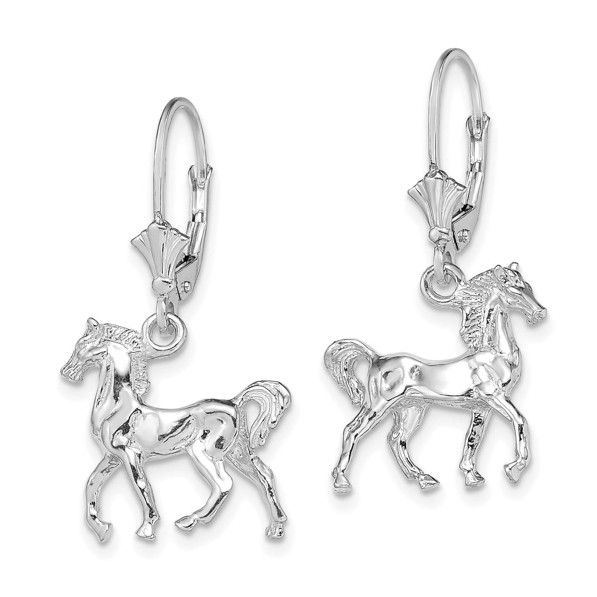 Heart Key Leverback Earrings in 14K White Gold - Sophia Jewelers