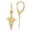 14K Caduceus Leverback Earrings