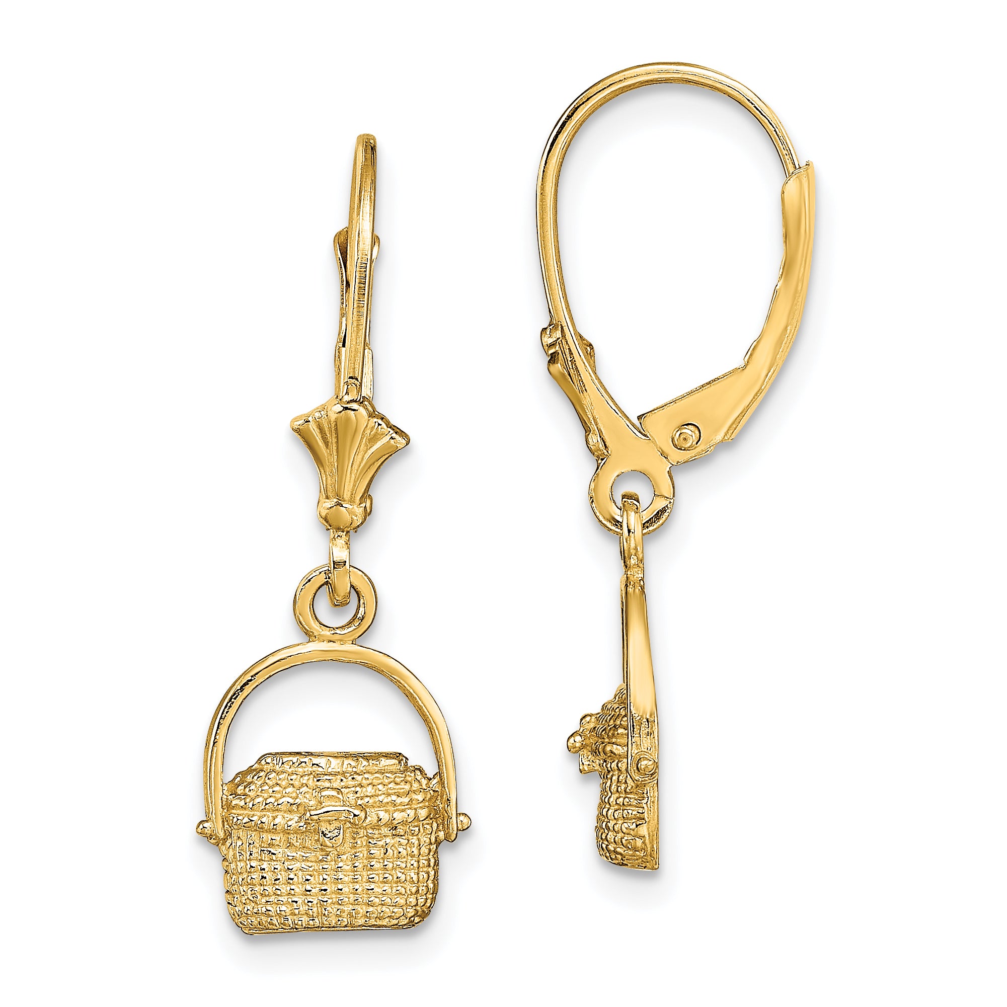 14K Nantucket Basket Leverback Earrings Main image