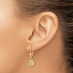 14K Sand Dollar W/Star Leverback Earrings